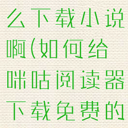 咪咕阅读怎么下载小说啊(如何给咪咕阅读器下载免费的小说)