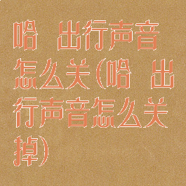 哈啰出行声音怎么关(哈啰出行声音怎么关掉)