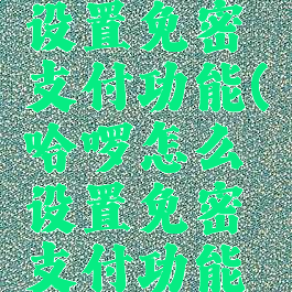 哈啰怎么设置免密支付功能(哈啰怎么设置免密支付功能呢)