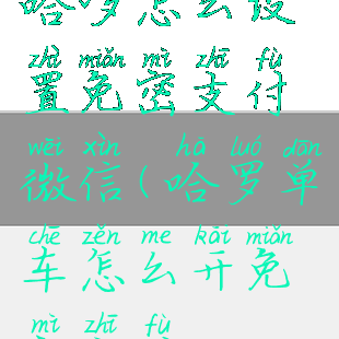 哈啰怎么设置免密支付微信(哈罗单车怎么开免密支付)