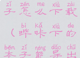 哔咔上的本子怎么下载(哔咔下的本子能导出吗)