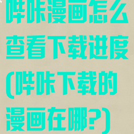 哔咔漫画怎么查看下载进度(哔咔下载的漫画在哪?)