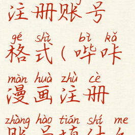 哔咔漫画注册账号格式(哔咔漫画注册账号填什么)