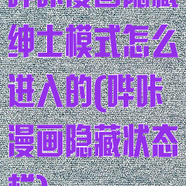 哔咔漫画隐藏绅士模式怎么进入的(哔咔漫画隐藏状态栏)