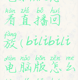 哔哩哔哩电脑版怎么看直播回放(bilibili电脑版怎么看直播回放)