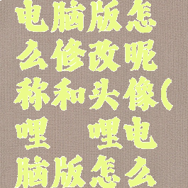 哔哩哔哩电脑版怎么修改昵称和头像(哔哩哔哩电脑版怎么改皮肤)