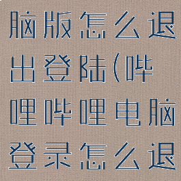 哔哩哔哩电脑版怎么退出登陆(哔哩哔哩电脑登录怎么退出)