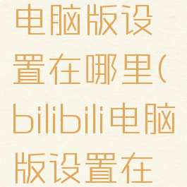 哔哩哔哩电脑版设置在哪里(bilibili电脑版设置在哪)