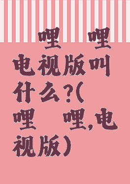 哔哩哔哩电视版叫什么?(哔哩哔哩,电视版)