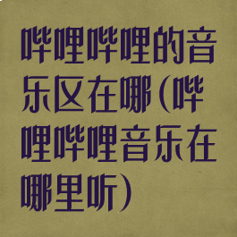 哔哩哔哩的音乐区在哪(哔哩哔哩音乐在哪里听)