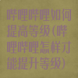 哔哩哔哩如何提高等级(哔哩哔哩怎样才能提升等级)