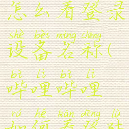 哔哩哔哩怎么看登录设备名称(哔哩哔哩如何看登陆设备)