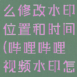 哔哩哔哩怎么修改水印位置和时间(哔哩哔哩视频水印怎么设置)