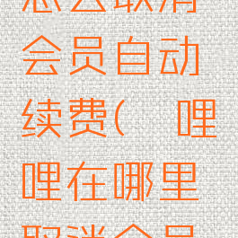 哔哩哔哩怎么取消会员自动续费(哔哩哔哩在哪里取消会员自动续费)