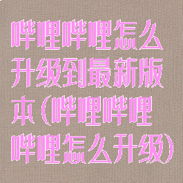 哔哩哔哩怎么升级到最新版本(哔哩哔哩哔哩怎么升级)