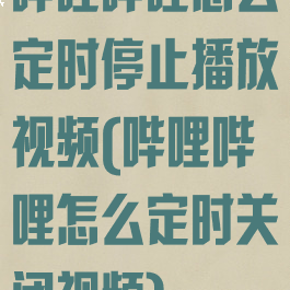 哔哩哔哩怎么定时停止播放视频(哔哩哔哩怎么定时关闭视频)