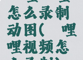 哔哩哔哩怎么录制动图(哔哩哔哩视频怎么录制)