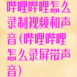 哔哩哔哩怎么录制视频和声音(哔哩哔哩怎么录屏带声音)