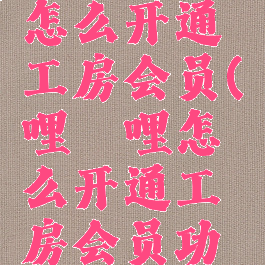 哔哩哔哩怎么开通工房会员(哔哩哔哩怎么开通工房会员功能)