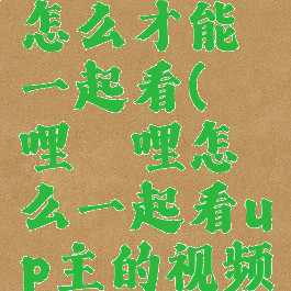 哔哩哔哩怎么才能一起看(哔哩哔哩怎么一起看up主的视频)