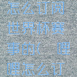 哔哩哔哩怎么订阅世界杯赛事的(哔哩哔哩怎么订阅频道)