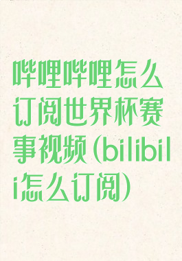 哔哩哔哩怎么订阅世界杯赛事视频(bilibili怎么订阅)