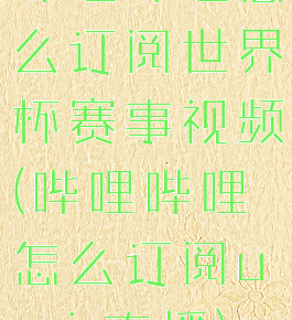 哔哩哔哩怎么订阅世界杯赛事视频(哔哩哔哩怎么订阅up主直播)