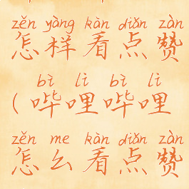 哔哩哔哩怎样看点赞(哔哩哔哩怎么看点赞的)