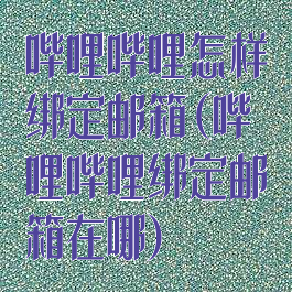 哔哩哔哩怎样绑定邮箱(哔哩哔哩绑定邮箱在哪)