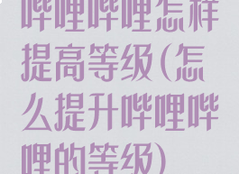 哔哩哔哩怎样提高等级(怎么提升哔哩哔哩的等级)