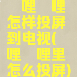 哔哩哔哩怎样投屏到电视(哔哩哔哩里怎么投屏)