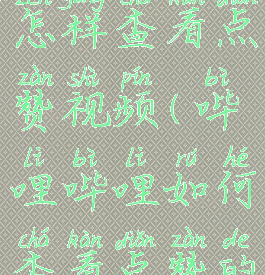 哔哩哔哩怎样查看点赞视频(哔哩哔哩如何查看点赞的视频)