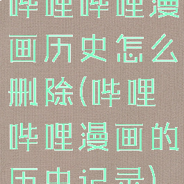 哔哩哔哩漫画历史怎么删除(哔哩哔哩漫画的历史记录)