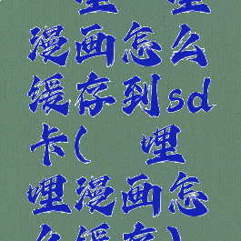 哔哩哔哩漫画怎么缓存到sd卡(哔哩哔哩漫画怎么缓存)