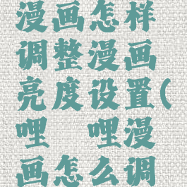 哔哩哔哩漫画怎样调整漫画亮度设置(哔哩哔哩漫画怎么调夜间模式)