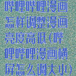 哔哩哔哩漫画怎样调整漫画亮度高低(哔哩哔哩漫画横屏怎么调大小)