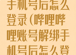 哔哩哔哩解绑手机号后怎么登录(哔哩哔哩账号解绑手机号后怎么登陆)