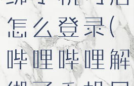 哔哩哔哩解绑手机号后怎么登录(哔哩哔哩解绑了手机号怎么登陆)