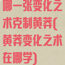 哪一张变化之术克制黄莽(黄莽变化之术在哪学)