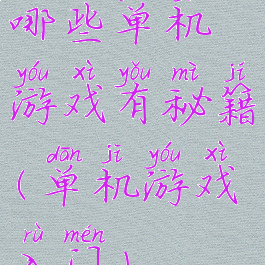 哪些单机游戏有秘籍(单机游戏入门)