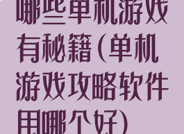 哪些单机游戏有秘籍(单机游戏攻略软件用哪个好)