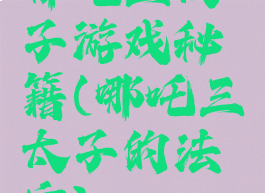 哪吒三太子游戏秘籍(哪吒三太子的法宝)