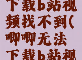 唧唧down下载b站视频找不到(唧唧无法下载b站视频)