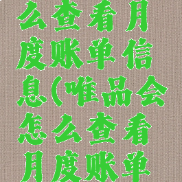 唯品会怎么查看月度账单信息(唯品会怎么查看月度账单信息记录)