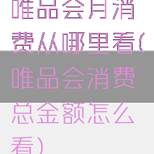 唯品会月消费从哪里看(唯品会消费总金额怎么看)