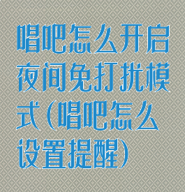 唱吧怎么开启夜间免打扰模式(唱吧怎么设置提醒)