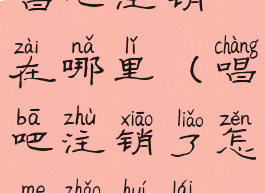 唱吧注销在哪里(唱吧注销了怎么找回来)