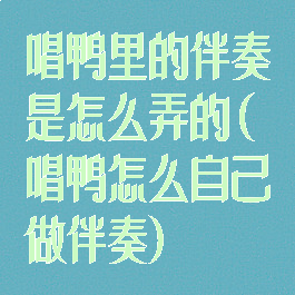 唱鸭里的伴奏是怎么弄的(唱鸭怎么自己做伴奏)