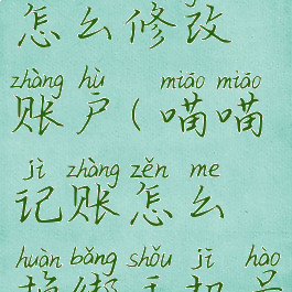 喵喵记账怎么修改账户(喵喵记账怎么换绑手机号)