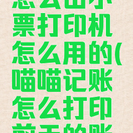 喵喵记账怎么出小票打印机怎么用的(喵喵记账怎么打印前天的账单)